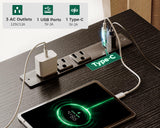 AODK 48 Inch Small Computer Desk with Power Outlets & Type-C, Home Table with Storage Shelves, Student Laptop PC Desks for Small Spaces Home Office Writing Desk, Kids Desk, Black AODK