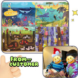 Naturelish Puzzles for Kids Ages 3-5, Set of 4 Pack Puzzles with 12 16 24 32 PCS Range in Difficulty, Animals World Jigsaw Puzzle for Age 4-6, 4 in 1 Progressive Puzzles for Toddler Boys Girls Naturelish