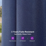 PURPLE LEAF 15ft Double-Side Patio Umbrella with Base and Solar Lights Outdoor Market Umbrella with Crank Handle Rectangle Umbrella for Backyard Pool Garden Deck, Navy blue PURPLE LEAF