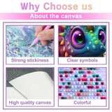 Dinosaur Diamond Painting Kits for Adults Beginners - Cartoon 5D Full Drill Round Diamond Art Kits Anime Dargon Diamond Dots Paintings with Diamonds Gem Art Picture Crafts Home Decor 8x12 inch CoHraeu
