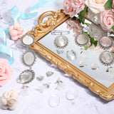 110 Pieces Wedding Bouquet Photo Charms Memory Charms Oval Frame Memorial Picture Charm DIY Pin Brooch with 1.18 x 1.57 Inch Oval Glass Cabochon Pendants Bulk for Wedding Party Bridal Shower Hicarer