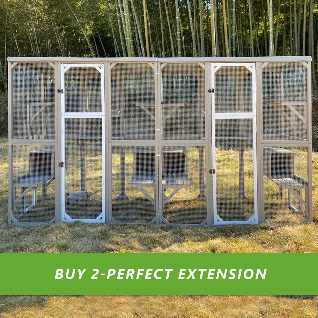 Catio Outdoor Cat Enclosure with Weatherproof Tarp Roof, Large Window, Multi-Platform Walk-in Cat House for Indoor/Outdoor Use Gowoodhut