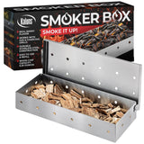Kaluns Smoker Box For Gas Grill or Charcoal Grill, Stainless Steel Smoke Box, Works with Wood Chips, Add Smoked BBQ Flavor, Hinged Lid,Warp Free Grill Accessories Kaluns