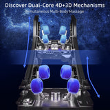 A860 Full Body 4D Massage Chair-Health Detection,Dual-Core System, 125°-166° i-Open Flexible Rail,Top Grain Genuine Cowhide,Customizable Programs,APP Control, AI Voice Control, 20+5 Modes(Deep Black) Alfine