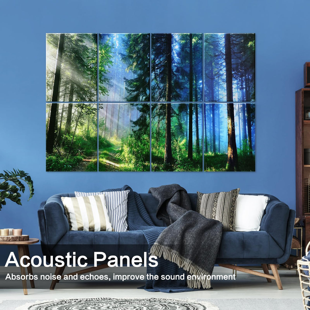 AtawLege Art Acoustic Panels 8 Pack, Sound Proof Panels for Walls, 48"X32" Self-adhesive Sound Absorbing Wall Art, Decorative Acoustical Panels, Acoustic Treatment for Recording Studio(Nature Forest) AtawLege