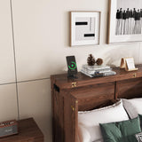 DaiNNCN Cabinet Murphy Bed with Storage Drawer and USB-Ports,Foldable Murphy Dresser Bed,Space-Saving,No Box Spring Needed,Queen Size - Walnut DaiNNCN