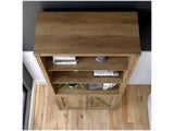 Kathy Ireland Home by Bush Cottage Grove 72-Inch Tall Bookcase with Doors in Reclaimed Pine Bush Business Furniture