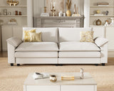 Homall 80" Modular Sectional Sofa, Loveseat Sofa Couch with Double-Layer Cushion, DIY Combination Chenille Deep 2-Seat Cloud Couch for Living Room, Apartment (White, Loveseat Sofa) Homall