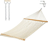 Castaway Living 13 ft. Double Traditional Hand Woven Cotton Rope Hammock with Free Extension Chains & Tree Hooks, Designed in The USA, Accommodates Two People with a Weight Capacity of 450 lbs. Castaway Hammocks