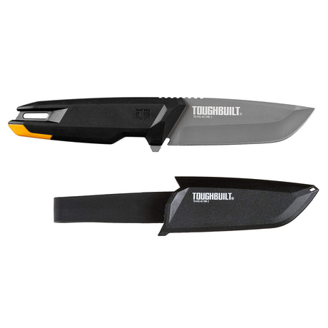 ToughBuilt Tradesman Knife with Sheath, 4” Titanium Drop Point Blade | TB-H4S-40-TMK-2 ToughBuilt