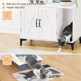 GarveeLife Cat Litter Box Enclosure with Shelves,Cat Litter Box Cabinet,Hidden Cat Box Furniture with Scratching Mat,Wood Sturdy Cat Washroom Storage, Indoor Cat House,White Garveelife