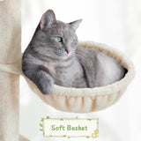Yaheetech Cat Tree, 54in Rattan Cat Tree Tower with Luxury Woven Condo, Clear Bowl, Washable Cushions, and Scratching Posts, Cat Furniture for Indoor Cats Yaheetech