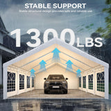 YITAHOME 20x30 ft Party Tent Heavy Duty Outdoor Wedding Event Shelters Upgraded Galvanized Canopy with Large White Roof, Removable PVC Sidewalls & 3 Storage Bags YITAHOME