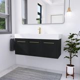 Generic 48 Inch Floating Bathroom Vanity,48"" Bathroom Vanity with Sink,Modern Single Sink Bathroom Vanity Combo,Black Wall Mounted Cabinet Set, MSJS-BVB09148BCT WoodArtSupply