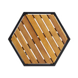 Christopher Knight Home END Table, Black Metal + Teak Christopher Knight Home