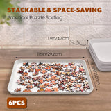 Nariolar 11.5 x 8.3 in Puzzle Sorting Trays Stackable, 6-Pack Puzzle Piece Sorter Trays for 1000/1500/2000 Pieces Nariolar