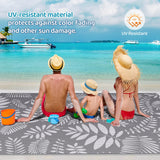 Outdoor Rug, Patio Rug, Plastic Straw Camping Rugs, Large Waterproof Area Rug and Mat for Outdoors, RV, Patio, Backyard, Deck, Porch, Beach, Balcony, (5'x 8', White&Gray) StepRite