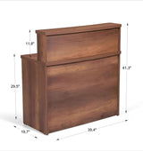 UGOS Mono Walnut Modern Reception Desk w/Transaction Counter | Laminate Desktop | Multifunctional Standing Front Desk for Home, Office, Salon, Spas, and Lobby (40 inch (100 cm)) UGOS