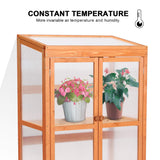 MCombo Greenhouse Wooden Cold Frame Greenhouse, Garden Portable Mini Greenhouse Cabinet, Raised Flower Planter Shelf Protection for Outdoor Indoor MCombo