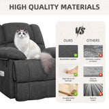 LPFLPF Oversized Recliner Chair,Wide Manual Recliner,Lounge Chair for Living Room,Theater Seating for Big Man, Grey LPFLPF