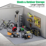 Garvee 8x15 ft Metal Storage Shed with Pitched Roof & Lockable Door, Outdoor Weatherproof Yard Tool Storage Shed for Organizing Bike, Lawn Mower, Tools and Equipment in Backyard, Yard, Lawn, Grey Garvee