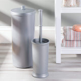 InterDesign Kent Plastic Toilet Paper Tissue Roll Reserve Canister, Free-Standing Organizer for Master, Guest, Kid's, Office Bathroom or Closet, 6.5" x 6.5" x 15.5", Silver InterDesign