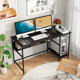 Tangkula 55 Inch Computer Desk with 4 Power Outlets & 2 USB Ports, Home Office Desk with Built in Charging Station with Switch, Computer Workstation Writing Study Desk with Storage Shelf & CPU Stand Tangkula