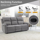 EBELLO Manual Living Room Furniture Reclining Couch Set, Soft Fabric Recliner Loveseat and 3 Seat Sofa Couch for Meeting Room, Overstuffed Backrest(Loveseat+Sofa) EBELLO