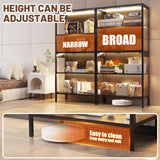 XCXVVB Display Cabinet,Display Case with Glass Doors,4-Tier Curio Cabinet with 5 Color LED Hights,Heavy Duty Free-Standing Bookcase for Exhibition Hall,Living Room XCXVVB