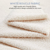 LIKIMIO Queen Bed Frame with Headboard, Upholstered Bed Frames with USB Ports, Base Cama Bed Frame No Box Spring Needed, Cream White LIKIMIO