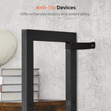 VASAGLE Industrial 5-Tier Bookcase with 14 Shelves in Rustic Brown and Black VASAGLE