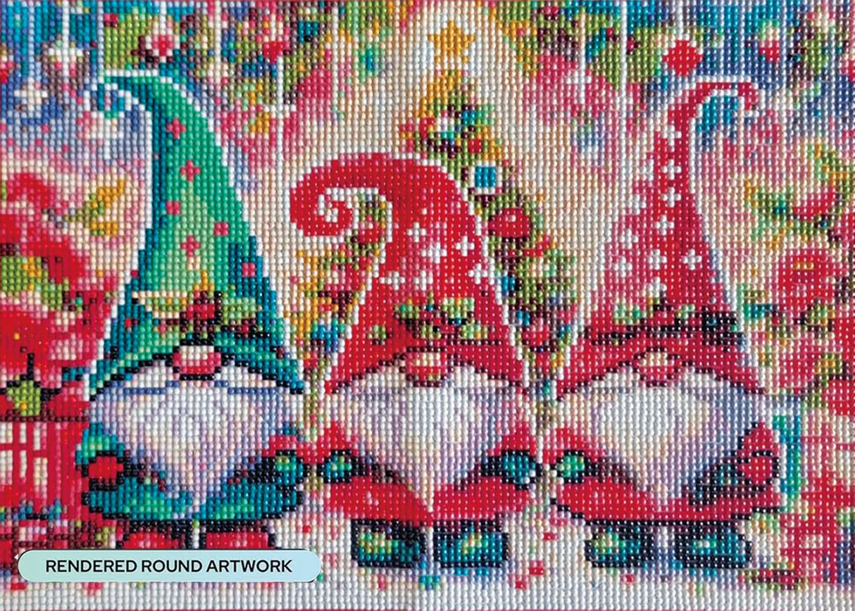 igoodom Diamond Art Kits for Adults, Christmas Diamond Painting Kit, Full Drill Round Christmas Gnome Diamond Art Kits, DIY Gem Art and Crafts for Home Wall Decor Gift 16x12inch igoodom