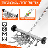 HORUSDY 17-Inch Rolling Magnetic Sweeper with Wheels | Adjustable Handle | 8.8-Pound Capacity Heavy-Duty Magnet to Pick Up Nails HORUSDY