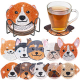 YLOLUL 10 Pcs Dog Shaped Diamond Painting Coasters Kits DIY Pet Dog with Holder for Beginners Adults and Kids Art Craft Supplies Gift YLOLUL