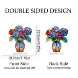 JJFox DIY Vase Tabletop Diamond Art Painting Kit，Special Shaped Rhinestone Desk Placement Ornament，Home Stand Up Gem Painting Craft Kit，Double Sided JJFox