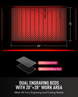 OMTech 60W CO2 Laser Engraver, 28x20 Inch Laser Engraving Cutting Machine with Autolift 4 Way Pass Air Assist Water Pump, Commercial Laser Engraver Cutter for Wood Glass Leather More OMTech