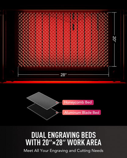 OMTech 60W CO2 Laser Engraver with LightBurn, 28x20 Inch Laser Engraving Cutting Machine with Autolift 4 Way Pass Air Assist Water Pump, Commercial Laser Engraver Cutter for Wood Glass Acryli - WoodArtSupply
