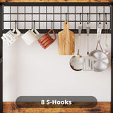 IRONCK Large Bakers Rack with Power Outlet, 62 Inch Wide Microwave Stand, Coffee Bar with Storage, Kitchen Racks and Shelves IRONCK