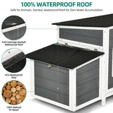 YITAHOME Chicken Coop 11.5ft² Large Wooden Chicken House Chicken Pen Outdoor with 2 Nesting Boxes Poultry Cage Rabbit Hutch Duck Cage with Weatherproof Roof (Grey) YITAHOME