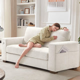 Ihanherry Sofa 70 Inch Loveseat with USB/Type-C Charging Port & Side Pocket, Comfy Modern 2-Seats Sofa for Living Room & Bedroom, Removable Medium Firm Sofa Cushion, Breathable Chenille Fabric, Beige Ihanherry