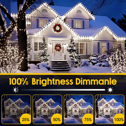 Aurelema 1000 LED 403ft Christmas String Lights Outdoor Extra Long Christmas Light UL Certified Fairy Light Plug in Waterproof 8 Modes and Memory Timer Remote for Home Yard Party Wedding(White)