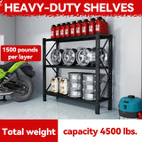 Heavy Duty 5-Tier Metal Shelving Unit with Adjustable Heights - 67" W x 63" H x 19.6" D, 4500 lbs Load Capacity - Industrial Garage Storage Solution for Workshop, Basement, and Home Organization Notmise