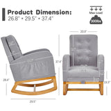 VECELO Rocking Chair Nursery, Modern Sherpa Glider Rocker Accent Arm Chair with High Back and Side Pocket, Cozy Rocking Armchair for LivingRoom, Bedroom, Gray VECELO