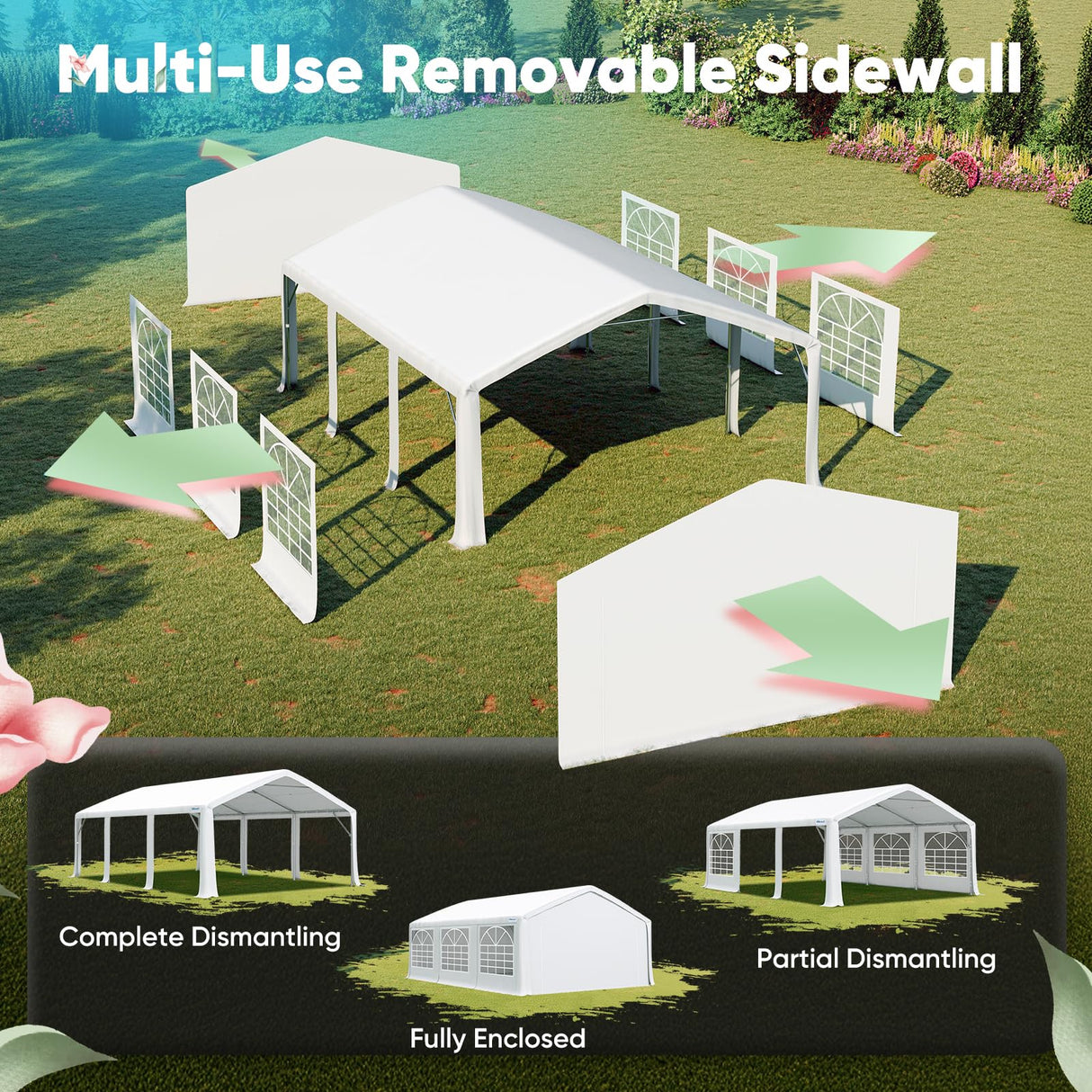 Quictent Premium 20x20 Party Tent Heavy Duty Outdoor Gazebo White Event Shelter Wedding Canopy Tent for Parties Carport BBQ with Removable Sidewall Windows & Storage Bags Quictent