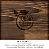 MyGift 6 Inch Square Burnt Brown Solid Wood and Matte Black Metal Wire Cupcake Dessert Risers, Tabletop Pizza Food Serving Stands for Home Retail Event, 4 Piece Set MyGift