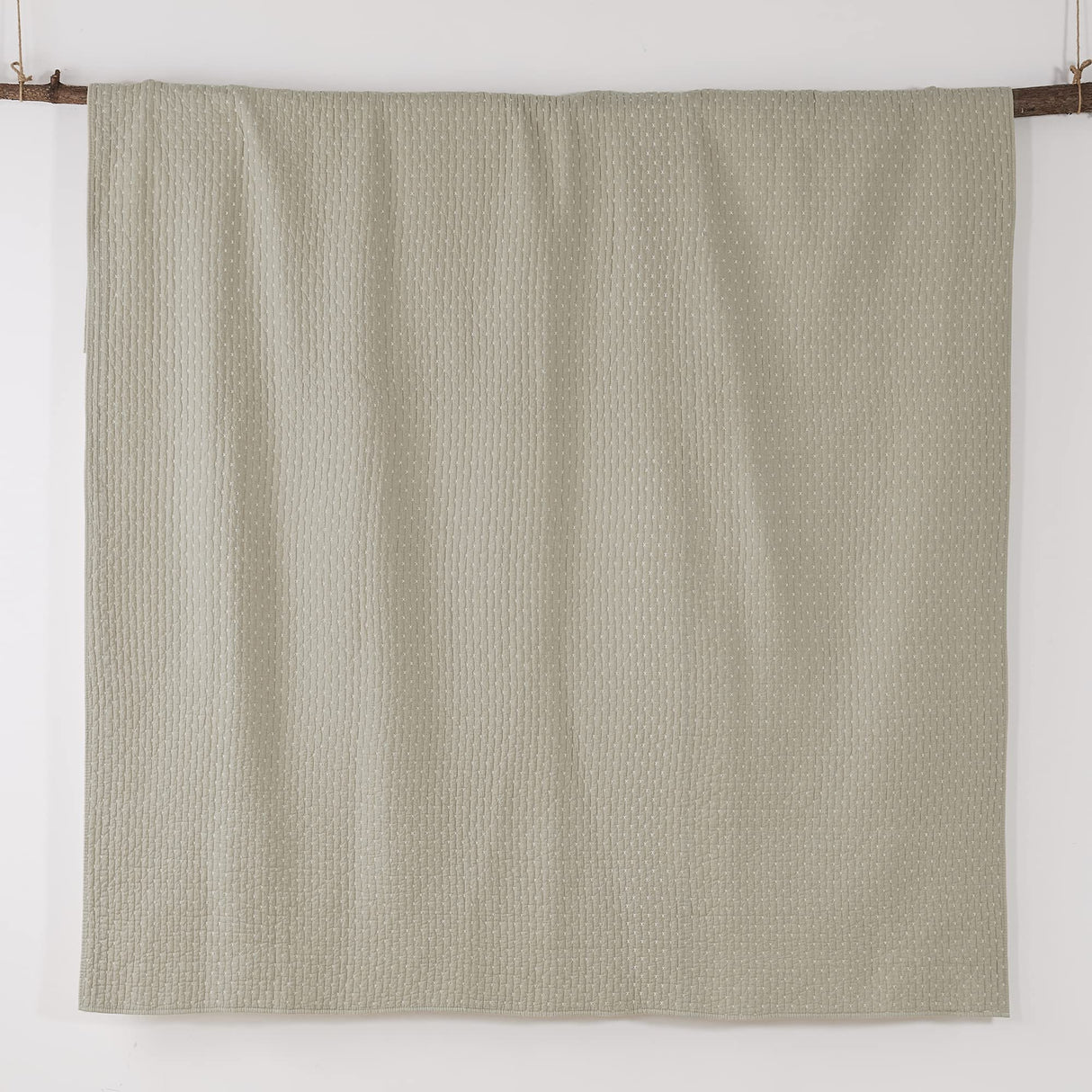 Levtex Home Cross Stitch Reversible King/Cal King Quilt Set (106x92in) and 2 Pillow Shams (36x20in) - Stitch Texture - Taupe - Cotton King Size Quilt Bedding Set - Lightweight Soft Pre-Washed Levtex Home