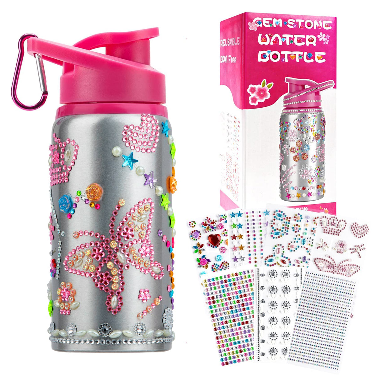 Gifts for Girls, Decorate Your Own Water Bottle Kits for Girls, Art Supplies for Girls for Kids 6-8-12, Teen Arts and Crafts Toys Kits for Daughter Niece Sister Granddaughter Birthday DIY Gift Ideas Fenreen
