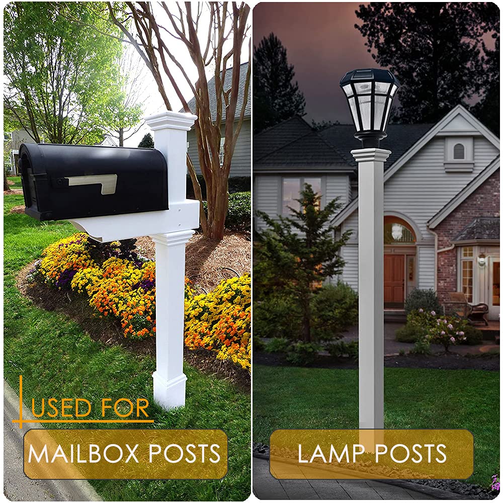 Kdgarden Fence Post Anchor Metal Ground Spike Heavy Duty Black Coated Powder Fence Stakes Post Support Base for 4"x4" Mailbox or Fence Post, 24"x4"x4" Outer Dia (3.5"x3.5" Inner Dia), Pack of 4 Kdgarden