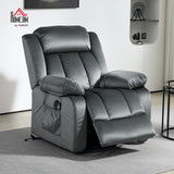HOMCOM Power Lift Recliner Chair for Elderly with Massage and Heat, Electric Lift Chair with USB Ports, Side Pockets, 35" Wide Back for Living Room, Bedroom, Gray HOMCOM