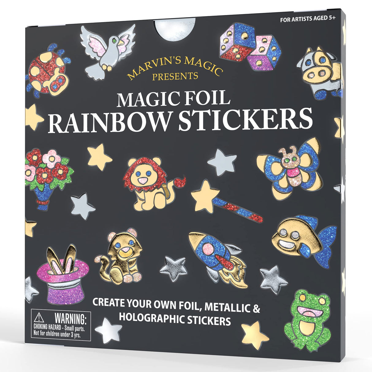 Marvin's Magic - Magic Foil Rainbow Stickers - Foil, Metallic & Holographic - Magical Art Supplies - 150 Stickers & More Marvin's Magic